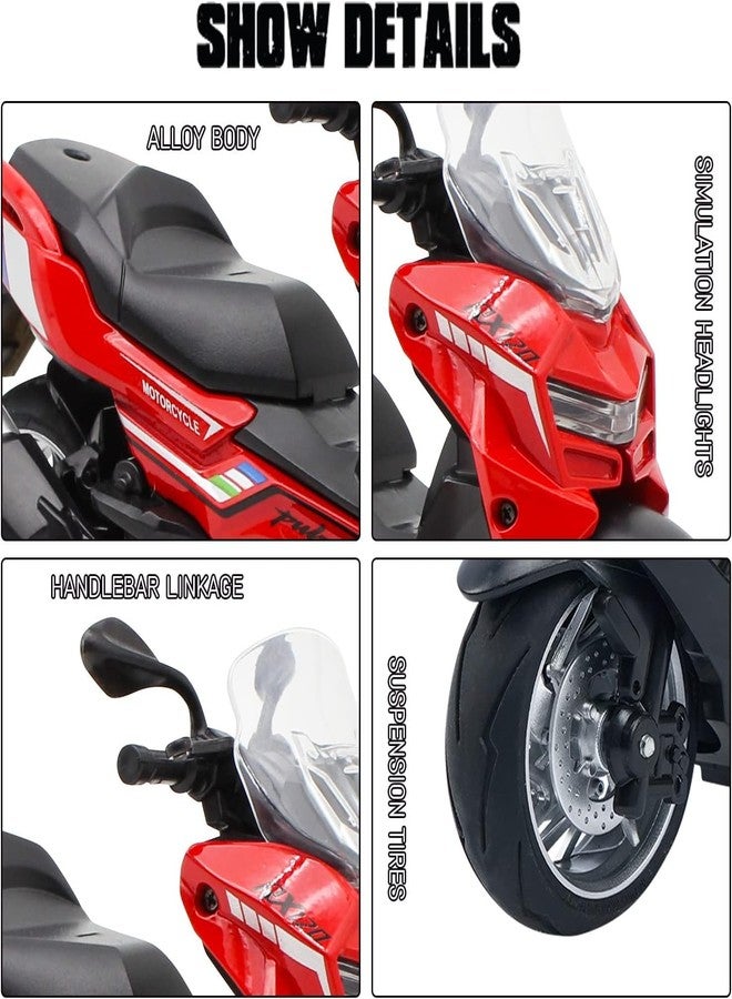 KENIRY Police Motorcycle Toy - Pull Back Motorcycle Toys, Tiny Gift with Music Lighting, Latte Motorcycles Toy for Kids Boys Age 3-8 Year Old [New] (PALSAR RX120-RED) - Image 4